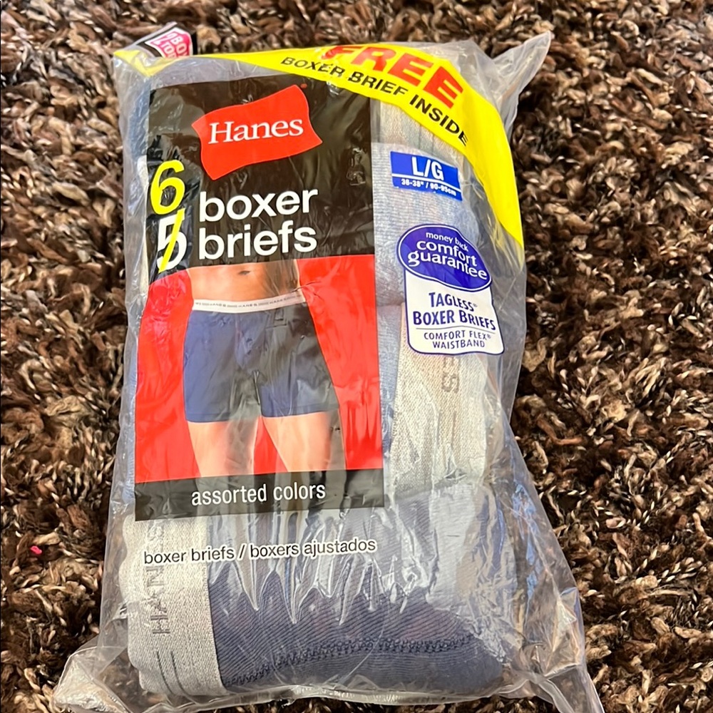 - Hanes Blue Boxer Briefs 5-Pack